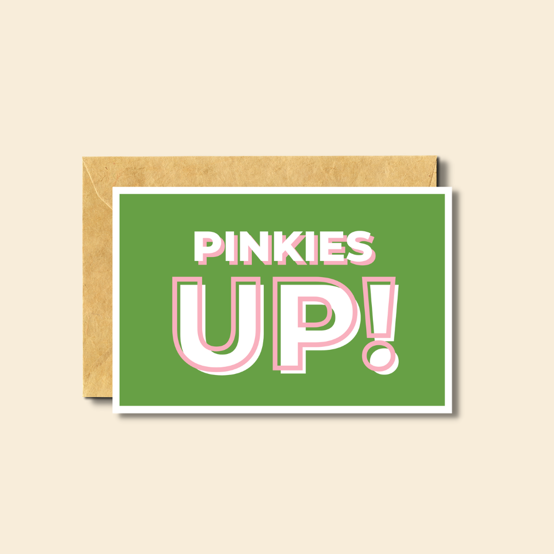 PärdēPress - Pinkies Up! - Blank Greeting Card