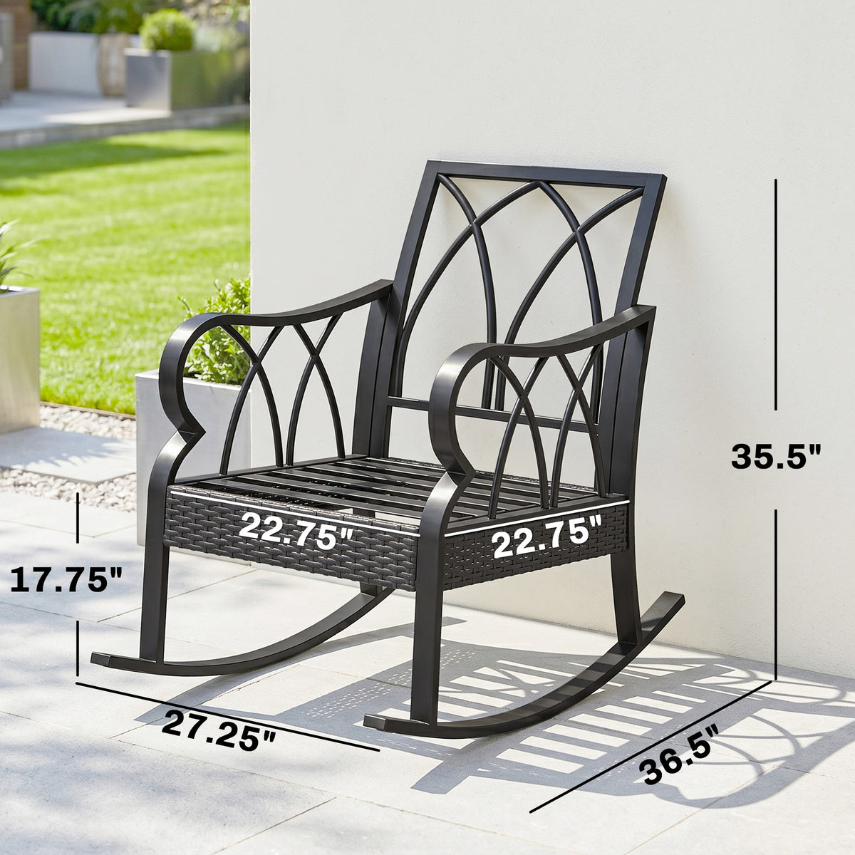 Helmsley Cushioned Rattan Rocker