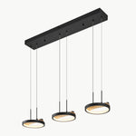 Load image into Gallery viewer, 3-Head Satin Black &amp; Wood Chandelier – Tunable CCT LED
