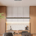 Load image into Gallery viewer, Curved Linear Chandelier – Satin Black &amp; Pine Wood
