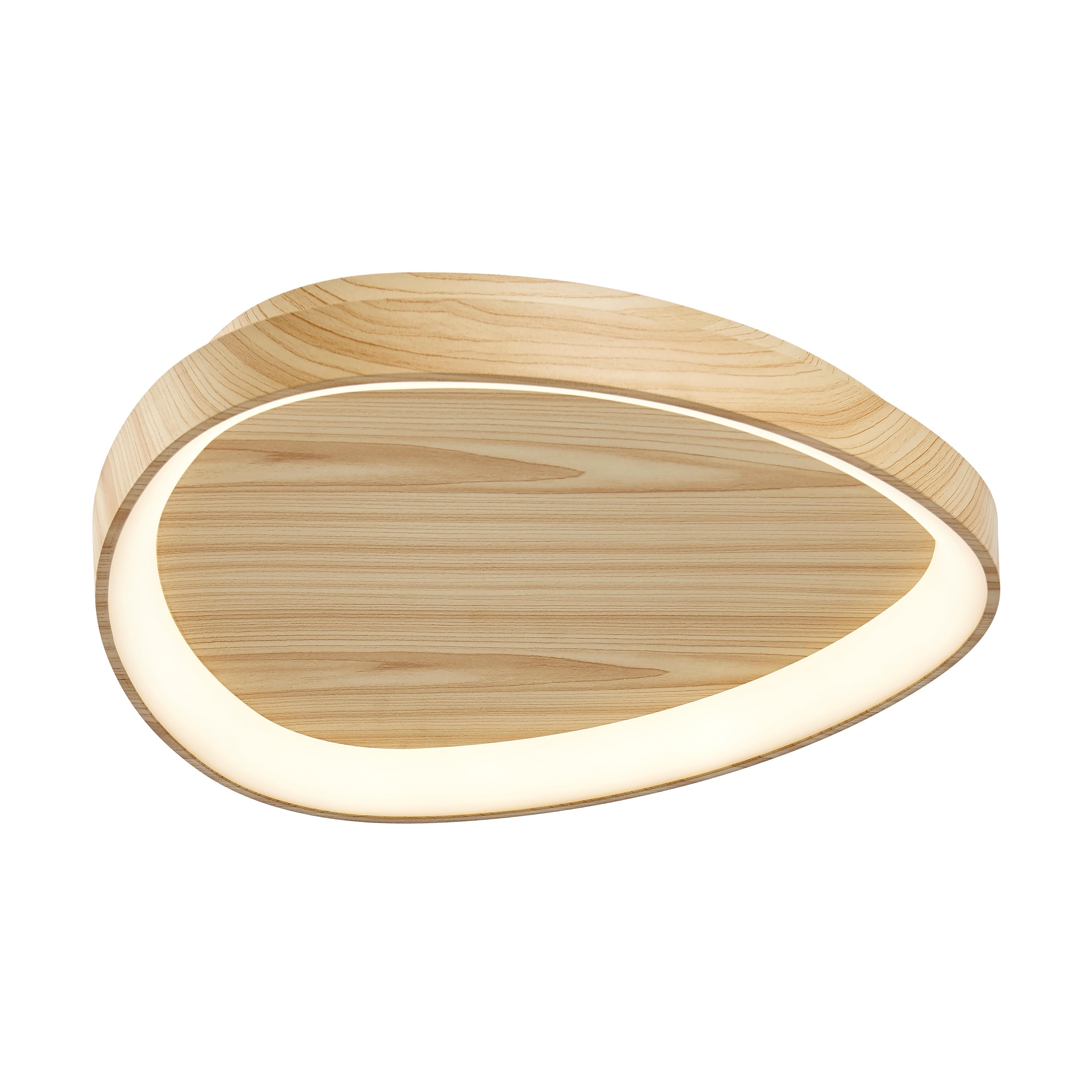 Natural Wood Flush/Wall Lamp – Dimmable CCT LED