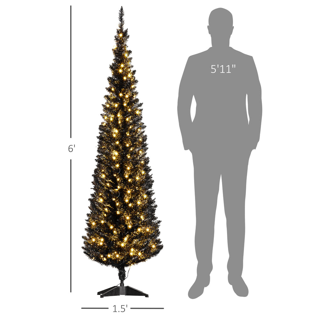 Noirbeam Pre-Lit Pencil Christmas Tree
