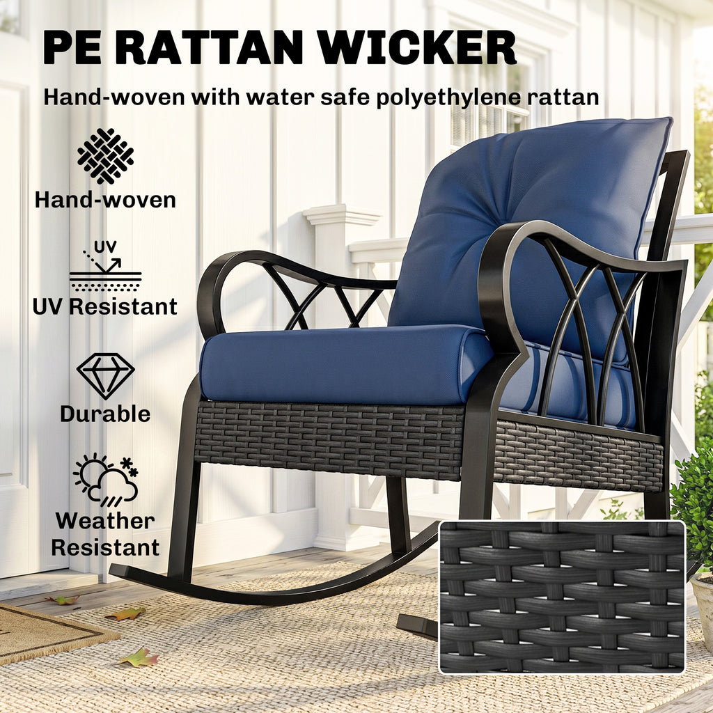 Helmsley Cushioned Rattan Rocker