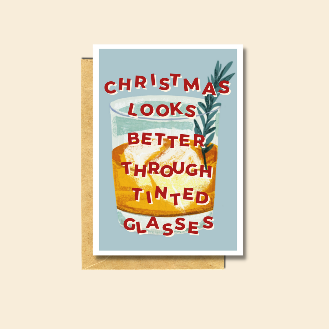PärdēPress - Tinted Glasses - Blank Greeting Card