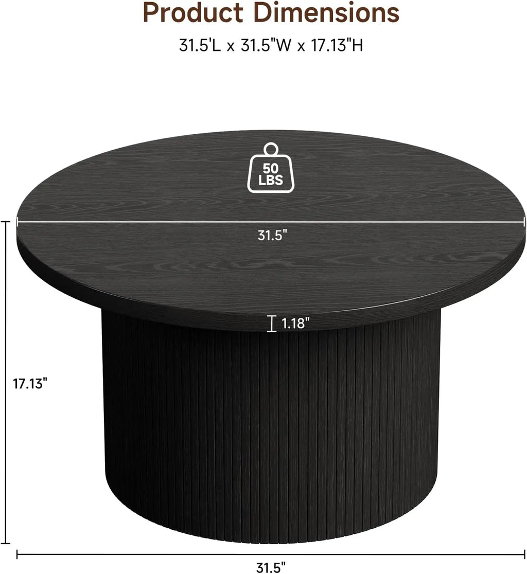 Reveriearc Round Fluted Coffee Table