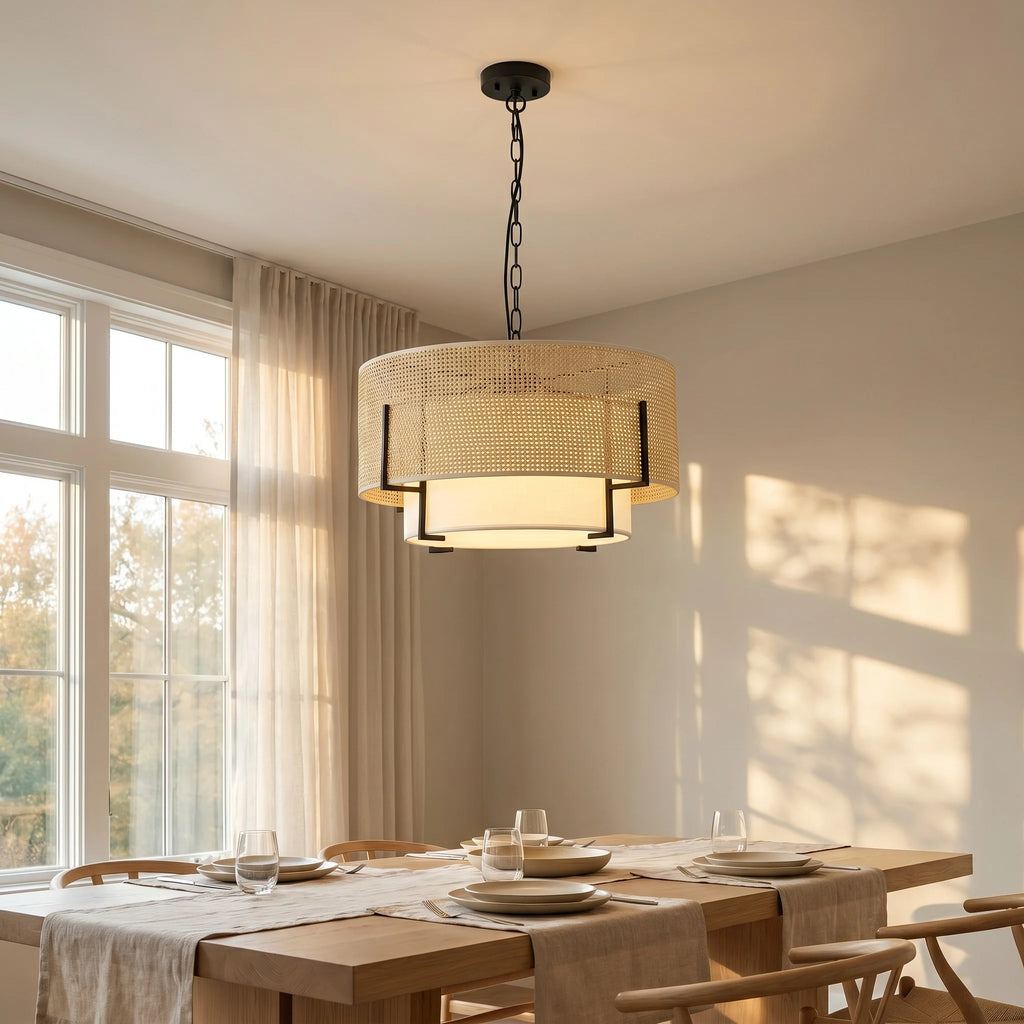 Mirelle Rattan Drum Pendant