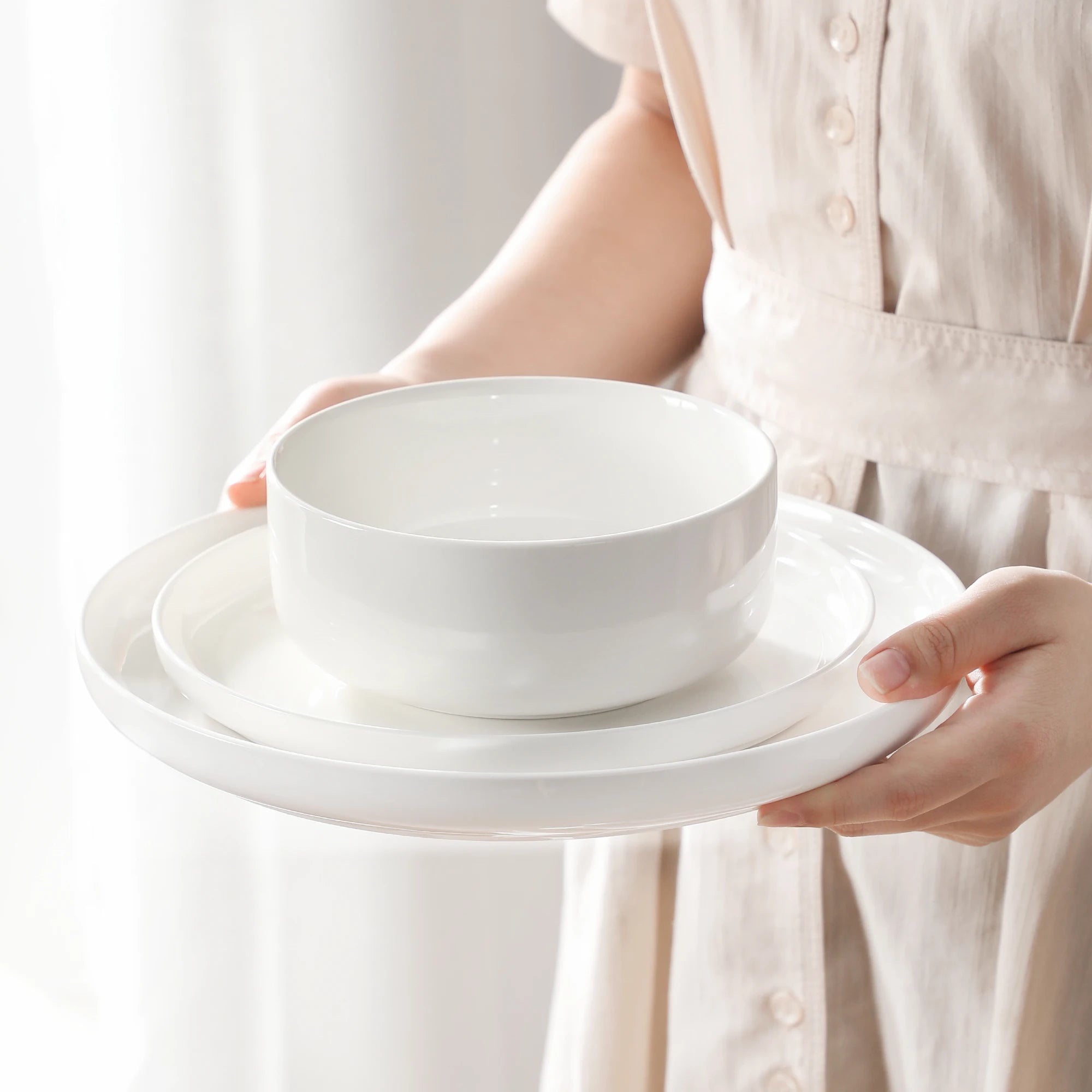 MALACASA LUNA 18-Piece Porcelain Dinnerware Set