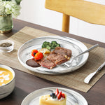 Load image into Gallery viewer, MALACASA LUNA Porcelain Dinnerware Set – 12 Pieces, Marble Design in Grey, Pink, or Blue
