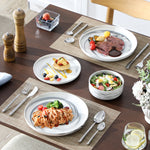 Load image into Gallery viewer, MALACASA LUNA Porcelain Dinnerware Set – 12 Pieces, Marble Design in Grey, Pink, or Blue
