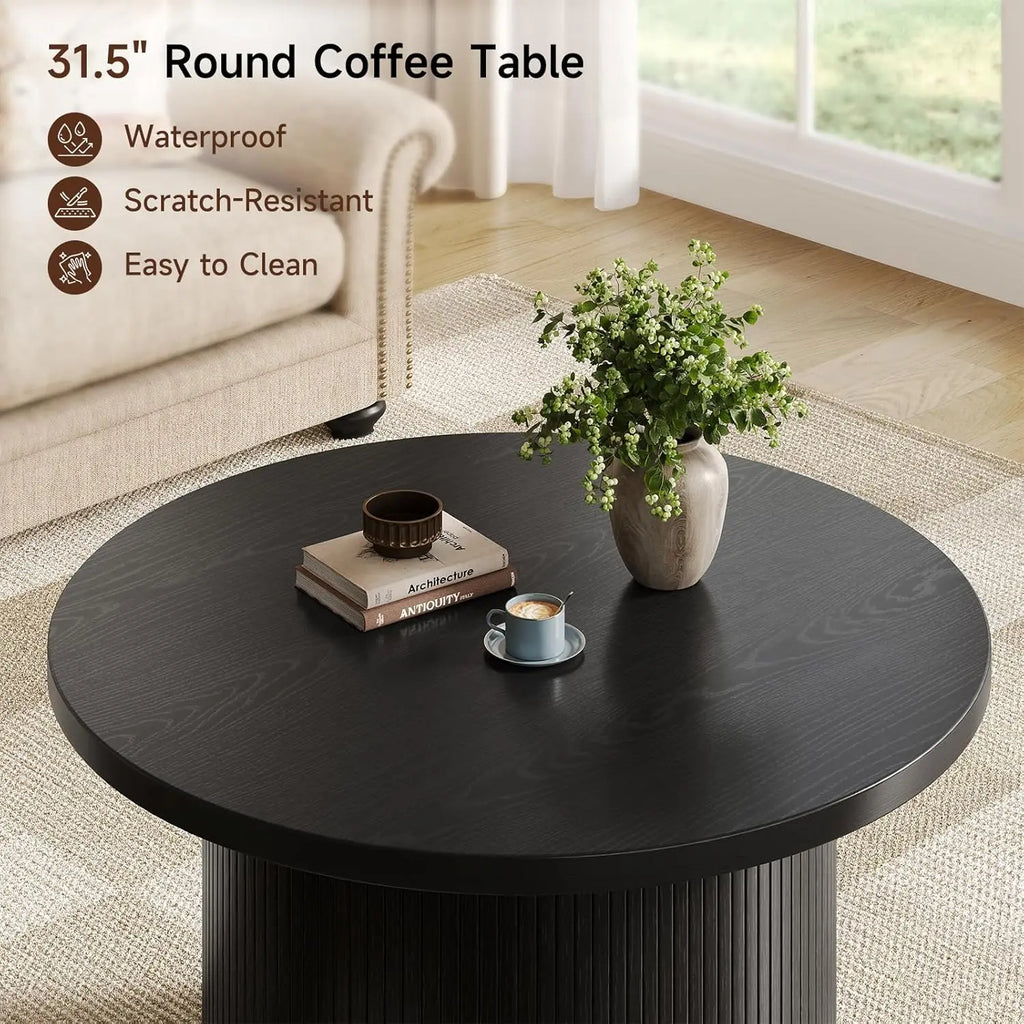 Reveriearc Round Fluted Coffee Table
