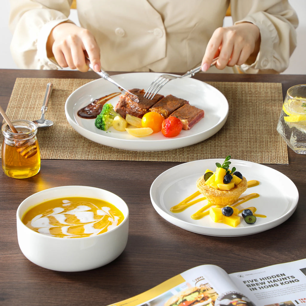 MALACASA LUNA 18-Piece Porcelain Dinnerware Set