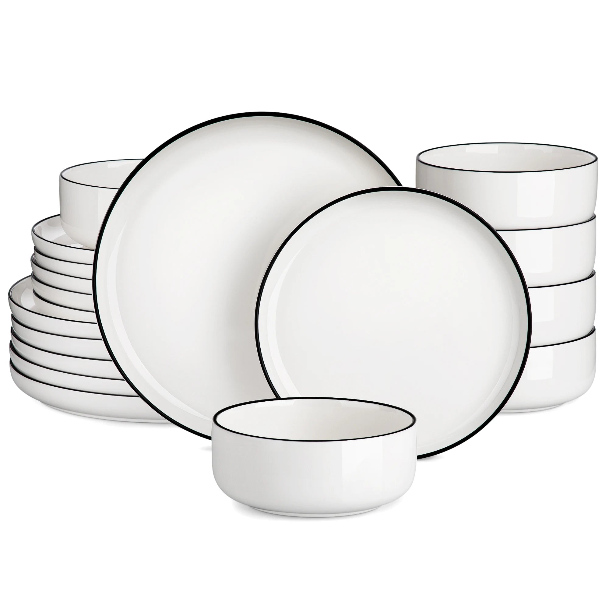 MALACASA LUNA 18-Piece Porcelain Dinnerware Set