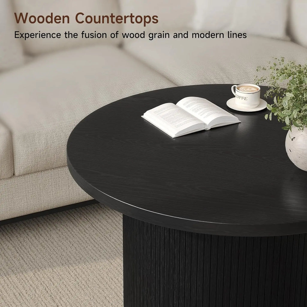 Reveriearc Round Fluted Coffee Table