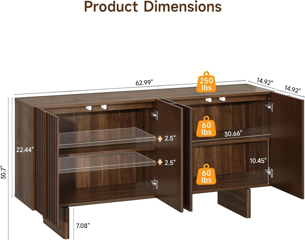 Silhouettehalo dimension diagram with 62.99-inch width, 14.92-inch depth, 30.7-inch height and separate load ratings