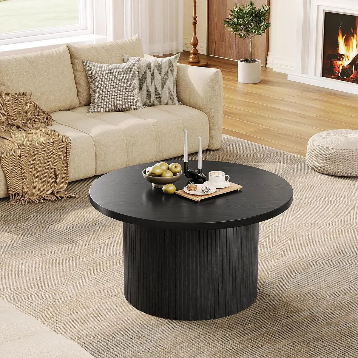 Reveriearc Round Fluted Coffee Table