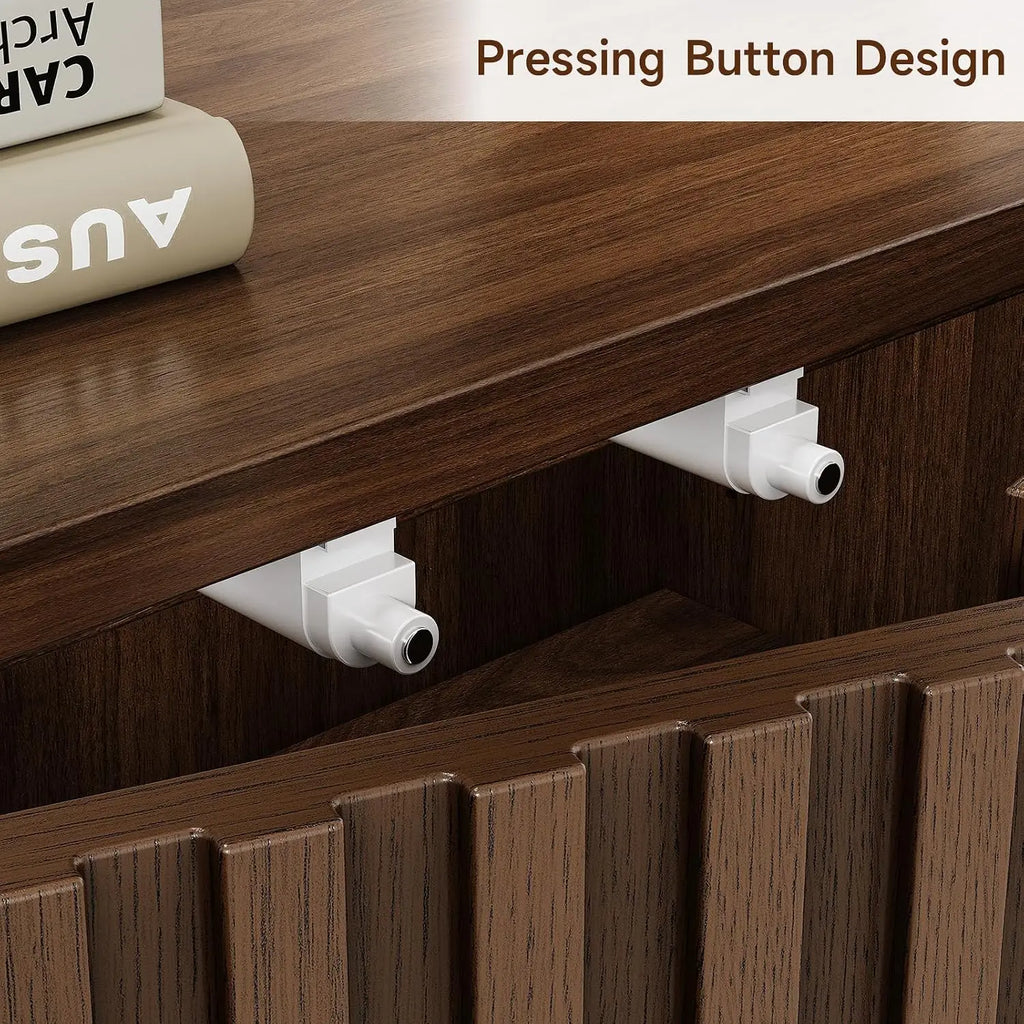 Silhouettehalo fluted sideboard styled with household accessories