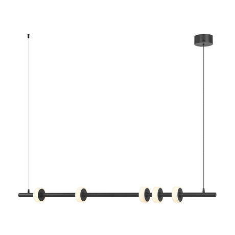 Aluminum and Spanish Alabaster Chandelier // Black