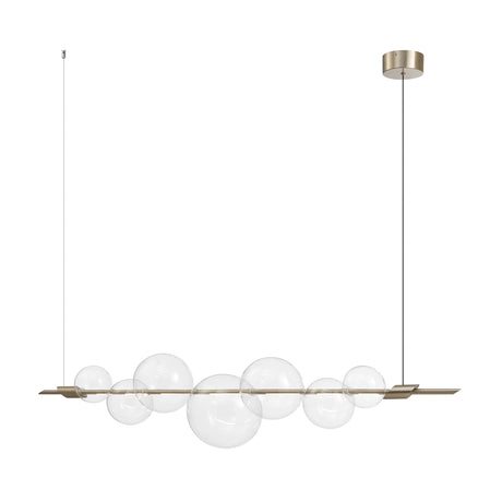 Aluminum and Glass Chandelier // Satin Nickel