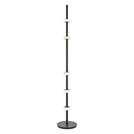 Aluminum and Spanish Alabaster Floor Lamp // Black