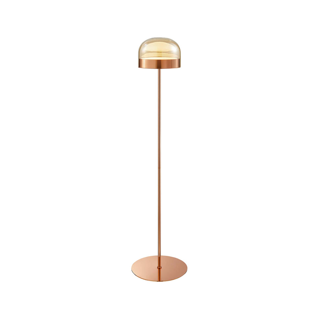 Iron and Champagne Glass Floor Lamp // Rose Gold