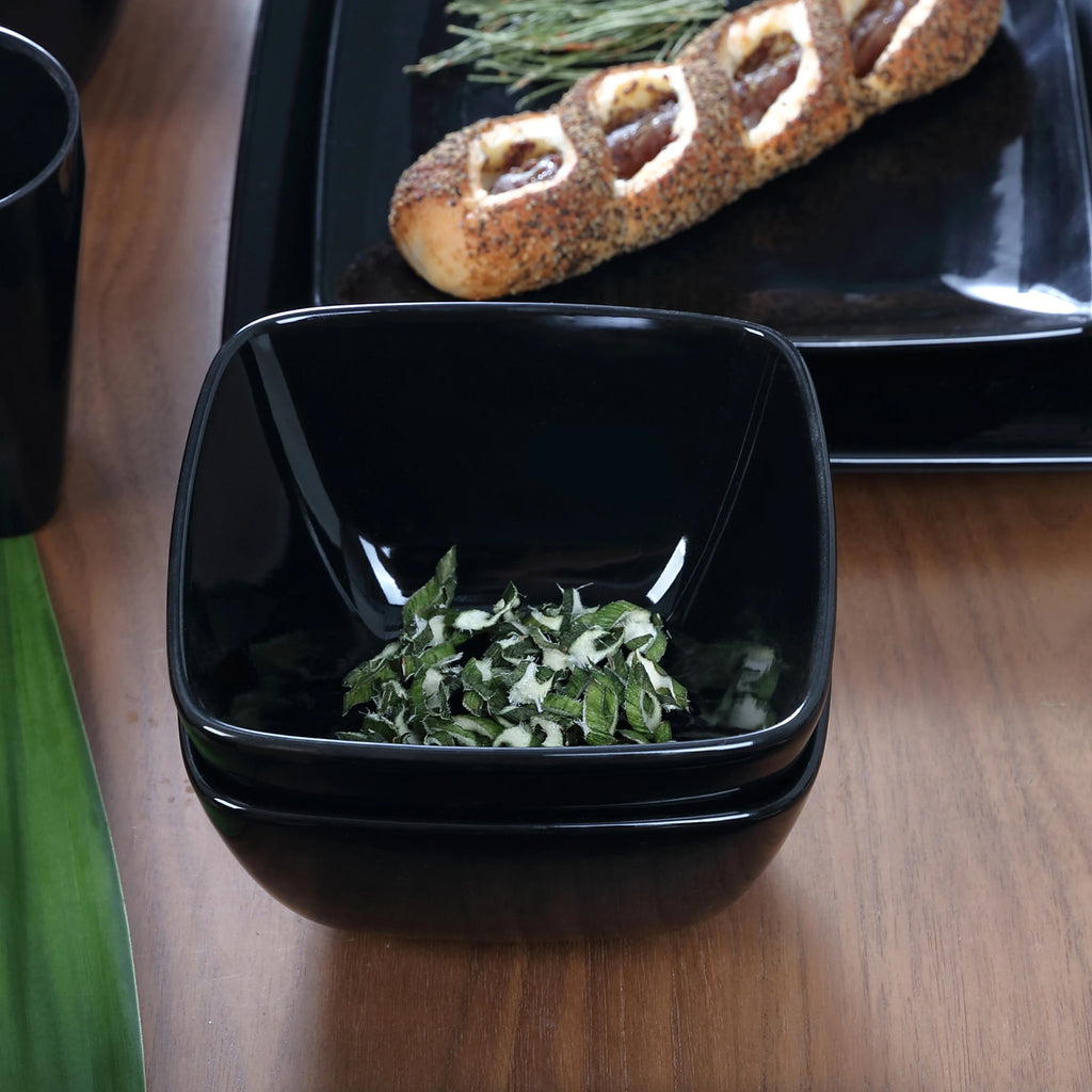 Vancasso SOHO Series Square Black Dinnerware Set