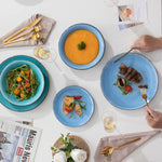 Load image into Gallery viewer, VANCASSO Bonita Blue Strudel Dinnerware Set - 18/38 Pieces
