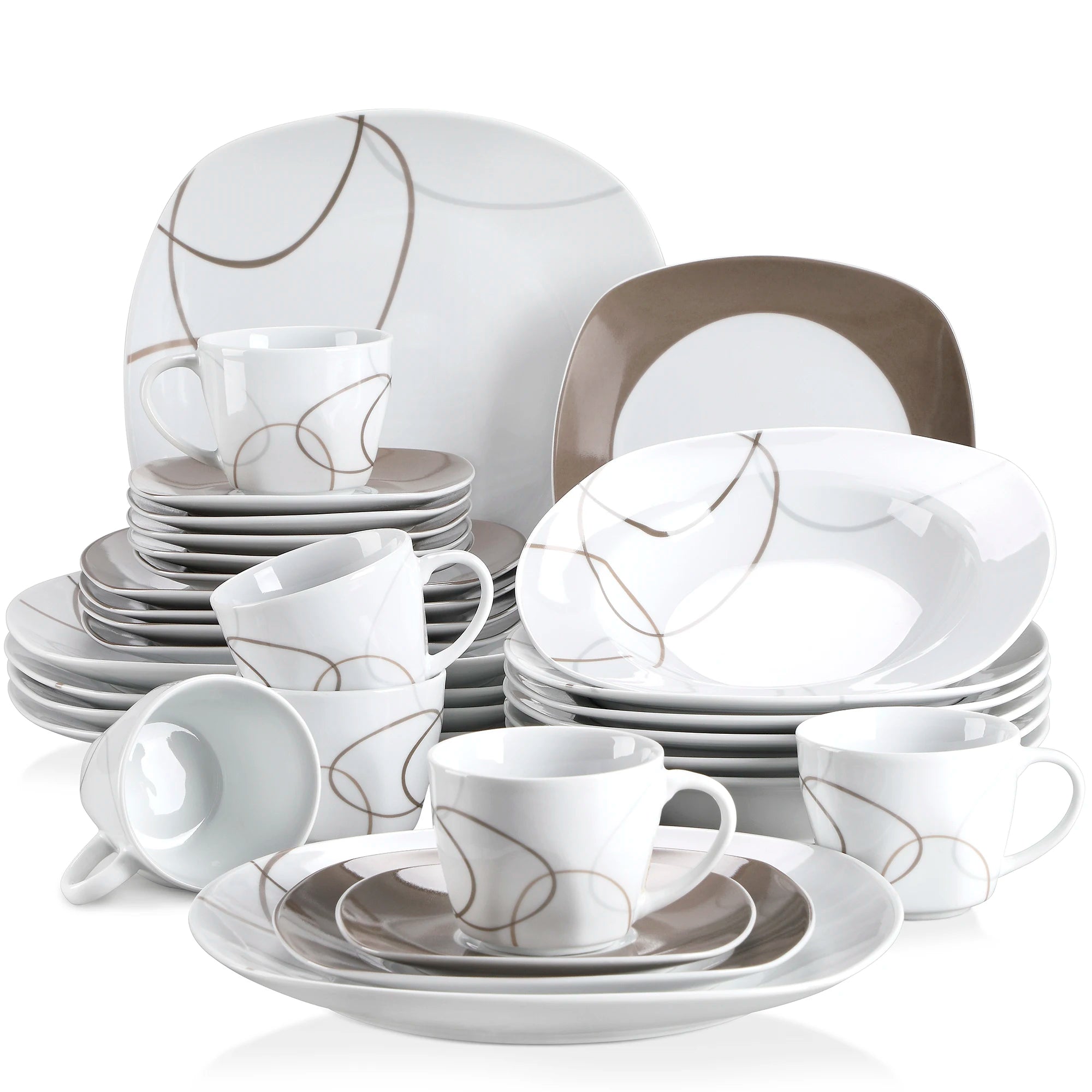VEWEET Nikita 30-Piece Porcelain Dinnerware Set