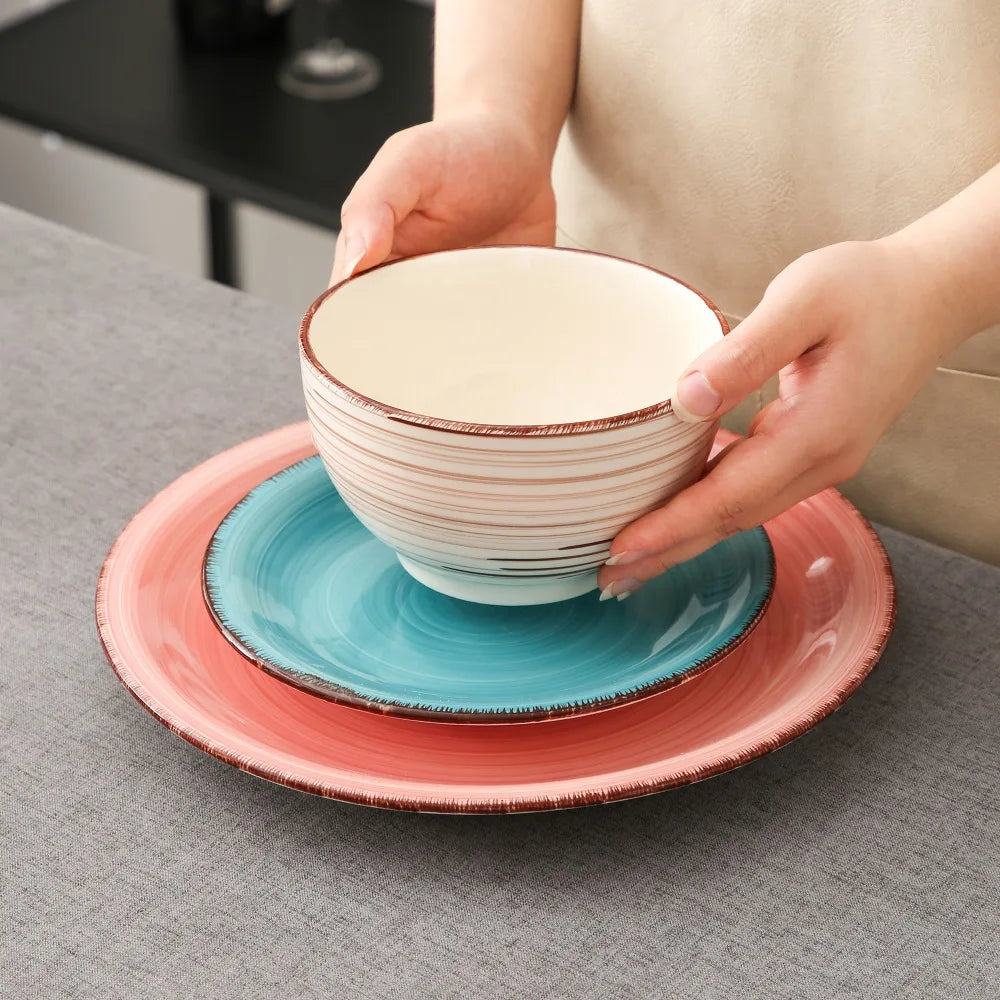 VANCASSO Bella Multicolor Stoneware Dinnerware Set – 16/32/48 Pieces