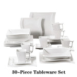 Load image into Gallery viewer, MALACASA Flora White Porcelain Dinnerware Set – 30/60 Pieces
