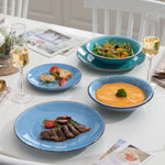 Load image into Gallery viewer, VANCASSO Bonita Blue Strudel Dinnerware Set - 18/38 Pieces
