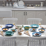 Load image into Gallery viewer, VANCASSO Bonita Blue Strudel Dinnerware Set - 18/38 Pieces

