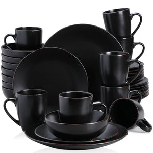 VANCASSO MODA Black Dinnerware – 16/32/48 Pieces