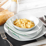 Load image into Gallery viewer, VEWEET Aviva Green Stripe Square Porcelain Dinnerware Set – 24/48 Pieces
