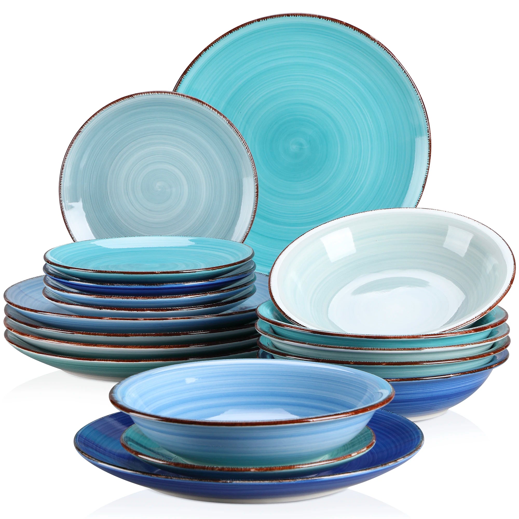 VANCASSO Bonita Blue Strudel Dinnerware Set - 18/38 Pieces