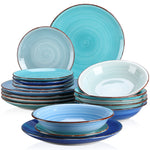 Load image into Gallery viewer, VANCASSO Bonita Blue Strudel Dinnerware Set - 18/38 Pieces
