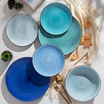 Load image into Gallery viewer, VANCASSO Bonita Blue Strudel Dinnerware Set - 18/38 Pieces
