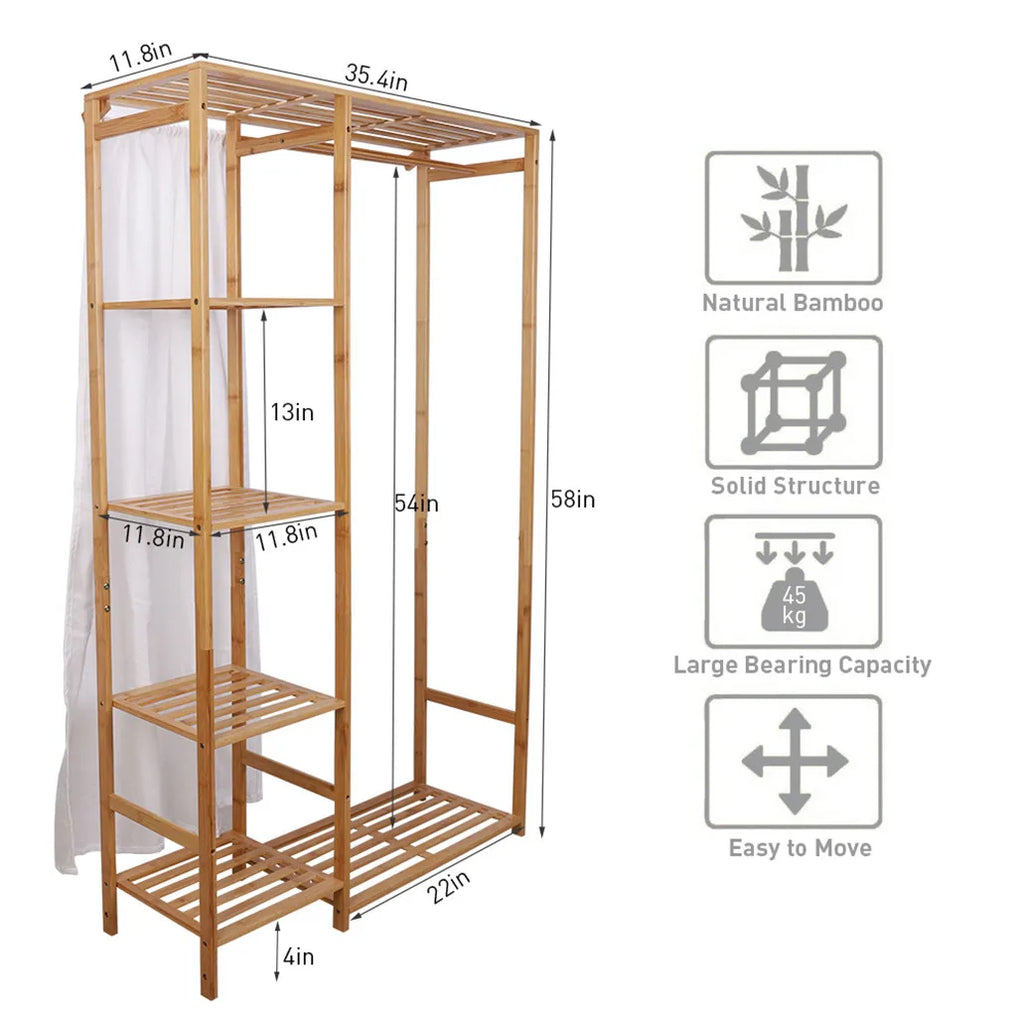 Ife Bamboo Wardrobe Rack