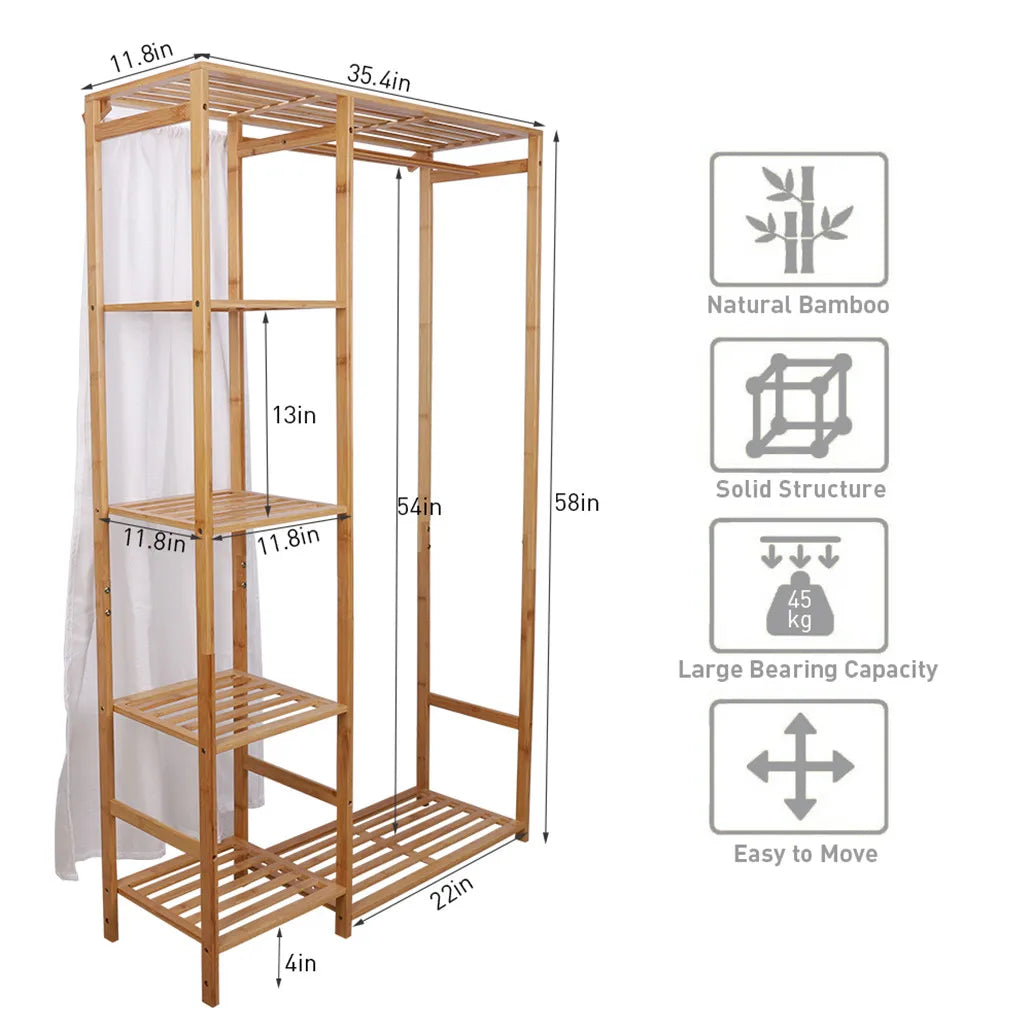 Ife Bamboo Wardrobe Rack