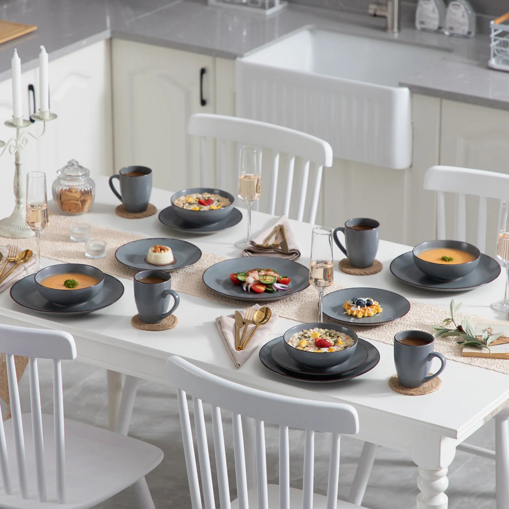 VANCASSO MODA Gray Dinnerware - 16/32/48 Pieces
