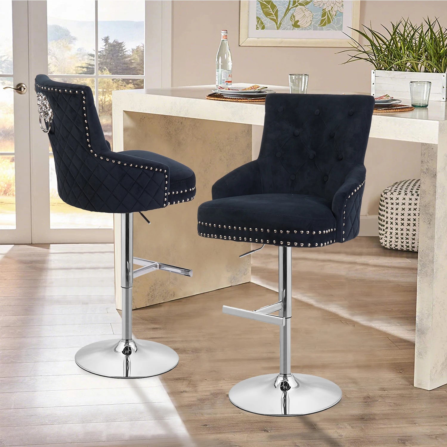Taviston Tufted Velvet Bar Chair