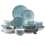 Load image into Gallery viewer, VANCASSO Bonbon Blue Stoneware Dinnerware Set – 24/48 Pieces
