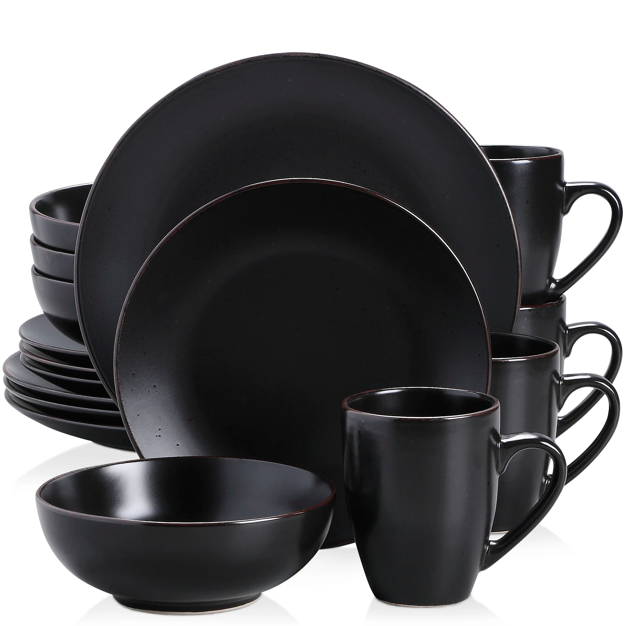 VANCASSO MODA Black Dinnerware – 16/32/48 Pieces