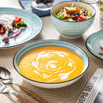 Load image into Gallery viewer, VANCASSO Bonbon Blue Stoneware Dinnerware Set – 24/48 Pieces
