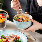Load image into Gallery viewer, VANCASSO Bonbon Blue Stoneware Dinnerware Set – 24/48 Pieces
