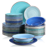 Load image into Gallery viewer, VANCASSO Bonita Blue Strudel Dinnerware Set - 18/38 Pieces
