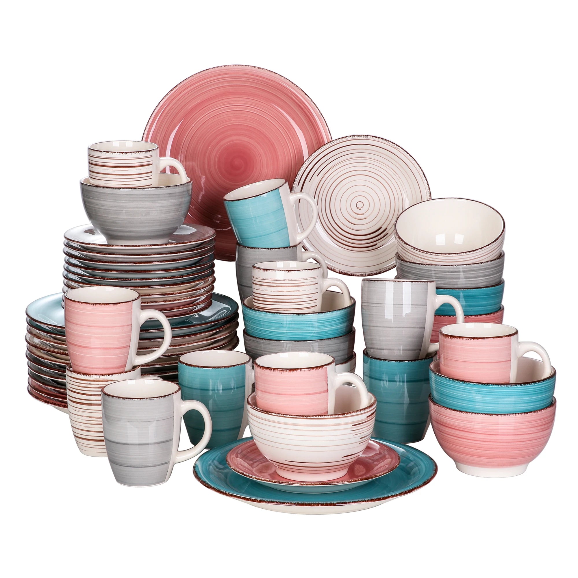 VANCASSO Bella Multicolor Stoneware Dinnerware Set – 16/32/48 Pieces
