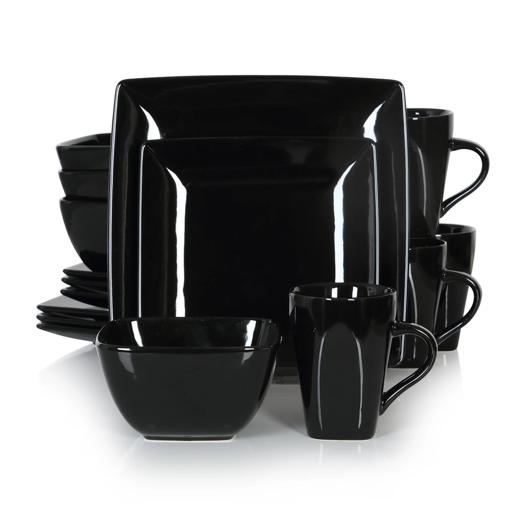 Vancasso SOHO Series Square Black Dinnerware Set