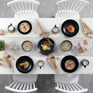 VANCASSO MODA Black Dinnerware – 16/32/48 Pieces