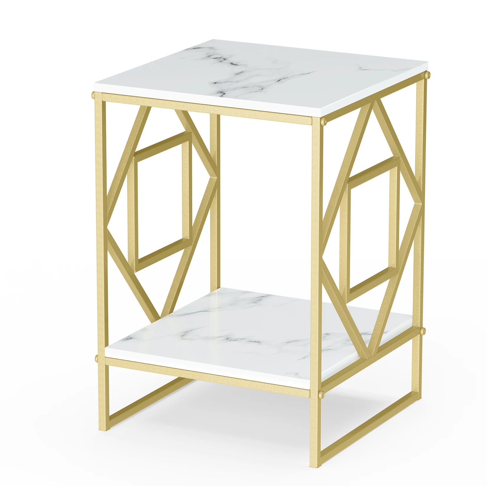 Calista Two-Tier Marble Side Table