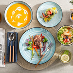 Load image into Gallery viewer, VANCASSO Bonbon Blue Stoneware Dinnerware Set – 24/48 Pieces
